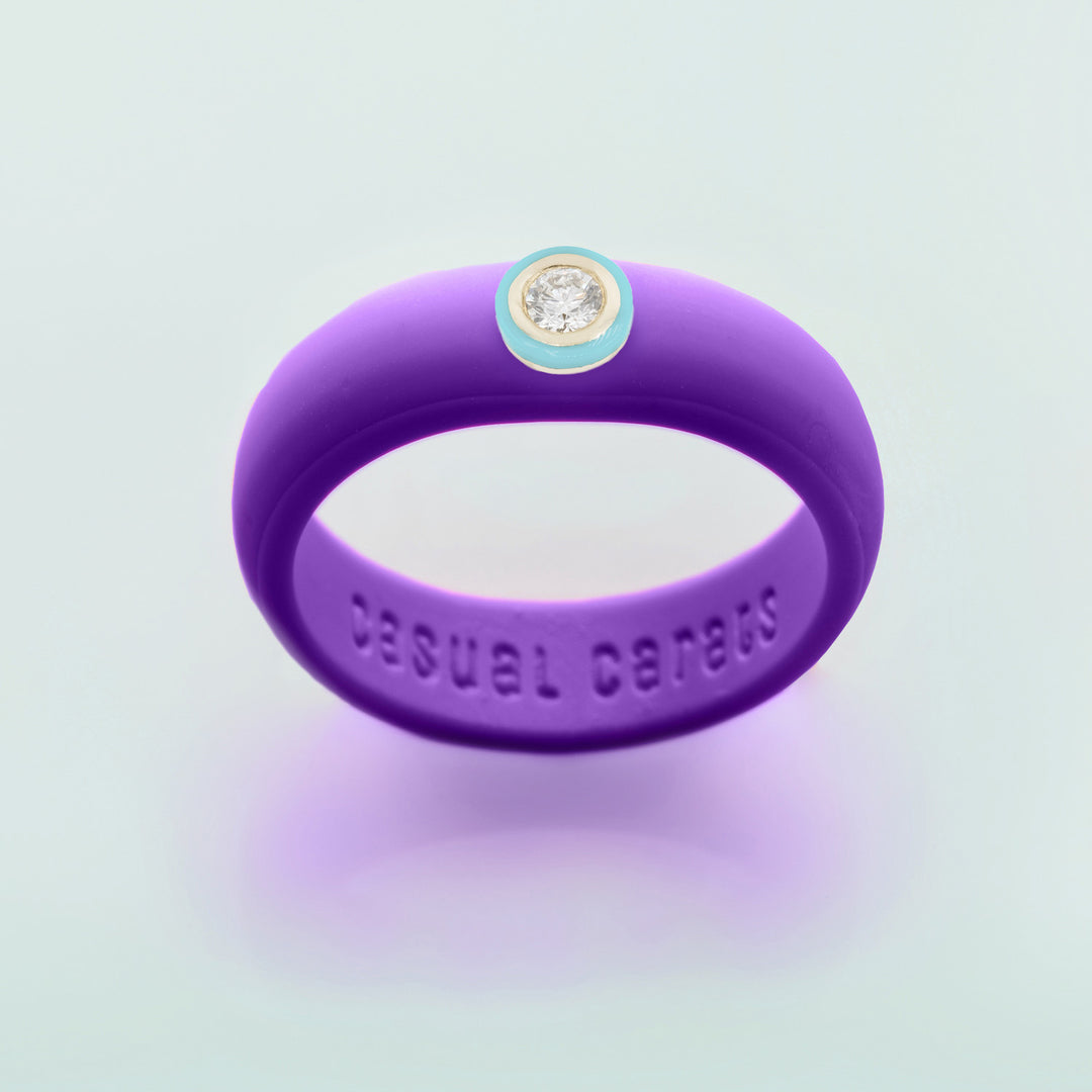 14K Powder Blue Ceramic Bezel