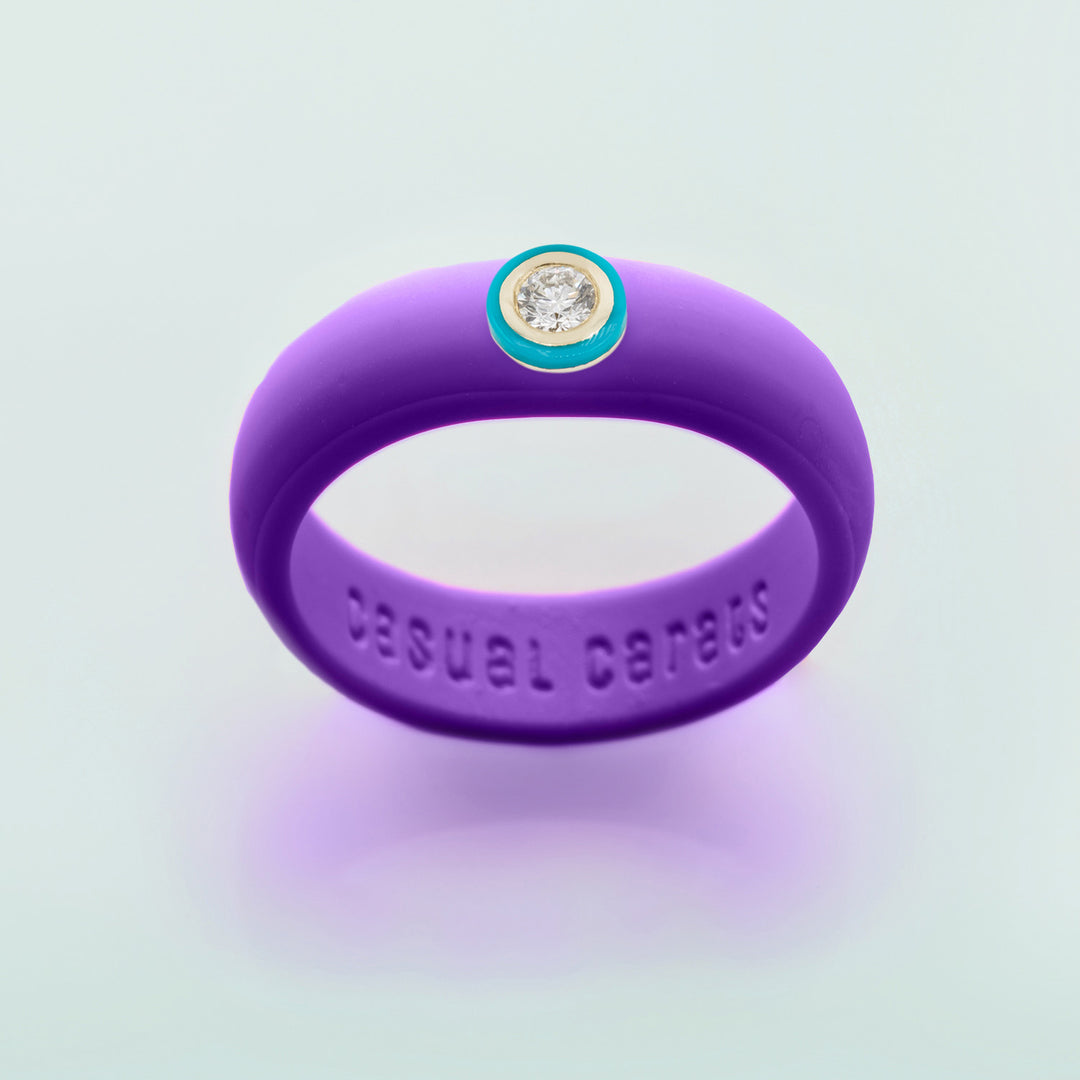 14K Turquoise Ceramic Bezel