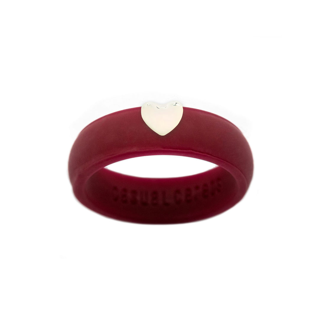 Puffy Gold Heart Silicone Ring - Size 9