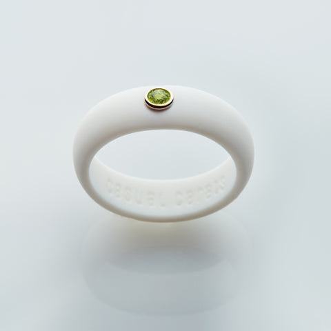 August - Peridot Silicone Ring