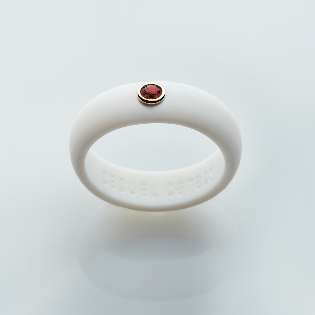 January - Garnet Silicone Ring