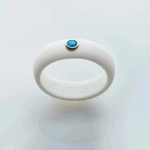 November - Blue Topaz Silicone Ring