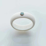 March - Aquamarine Silicone Ring
