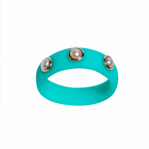 3 Stone Pearl Silicone Ring