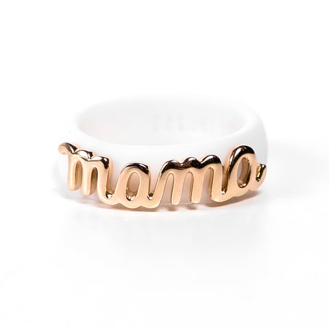 "Mama" 14K Yellow Gold Silicone Ring