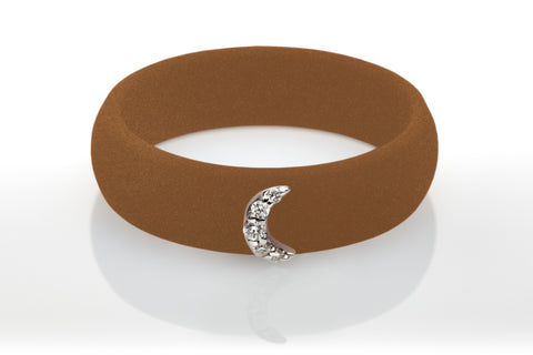 Moon with Diamonds Silicone Ring