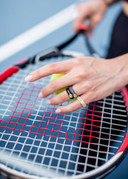 Yellow Gold Diamond Tennis Racket Silicone Ring