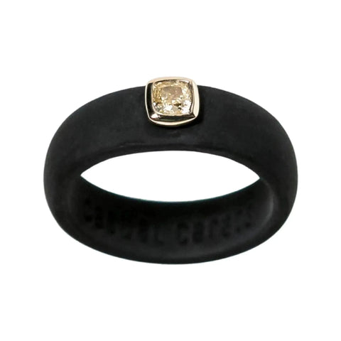 Cushion Yellow Diamond Silicone Ring