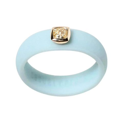 Cushion Yellow Diamond Silicone Ring