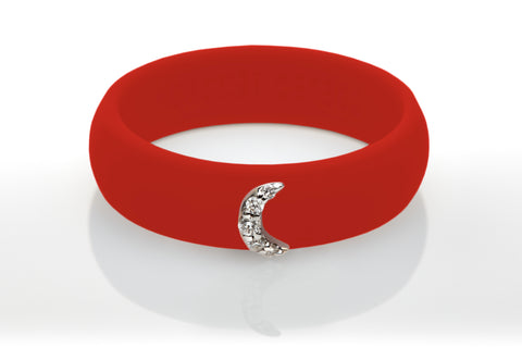 Moon with Diamonds Silicone Ring