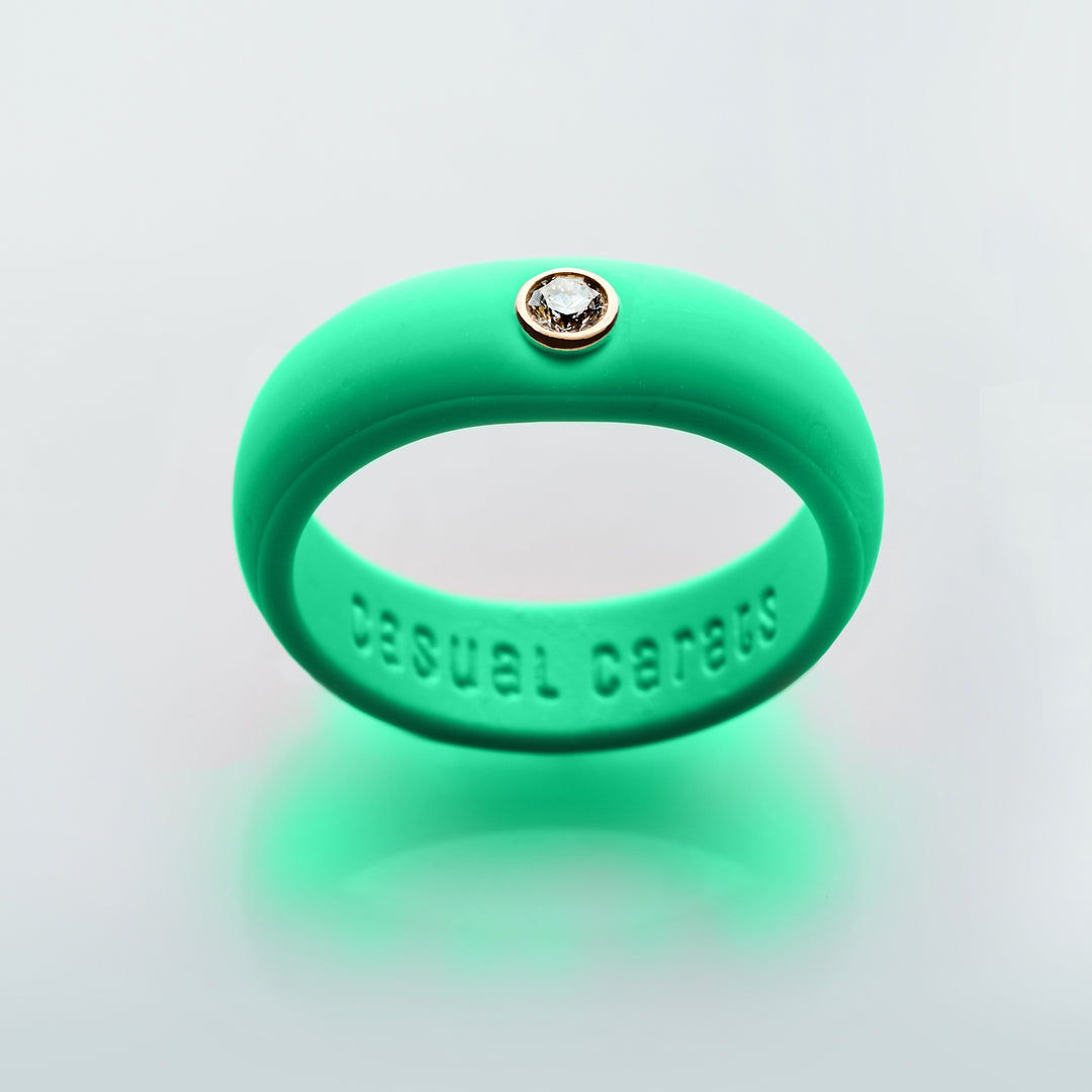 Retro Green Diamond Silicone Ring