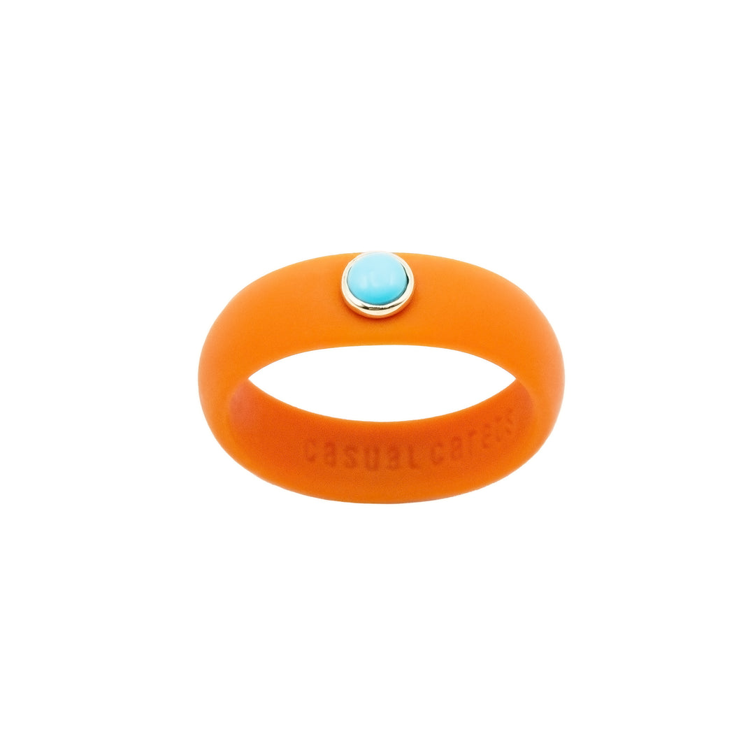 Turquoise Stone Silicone Ring