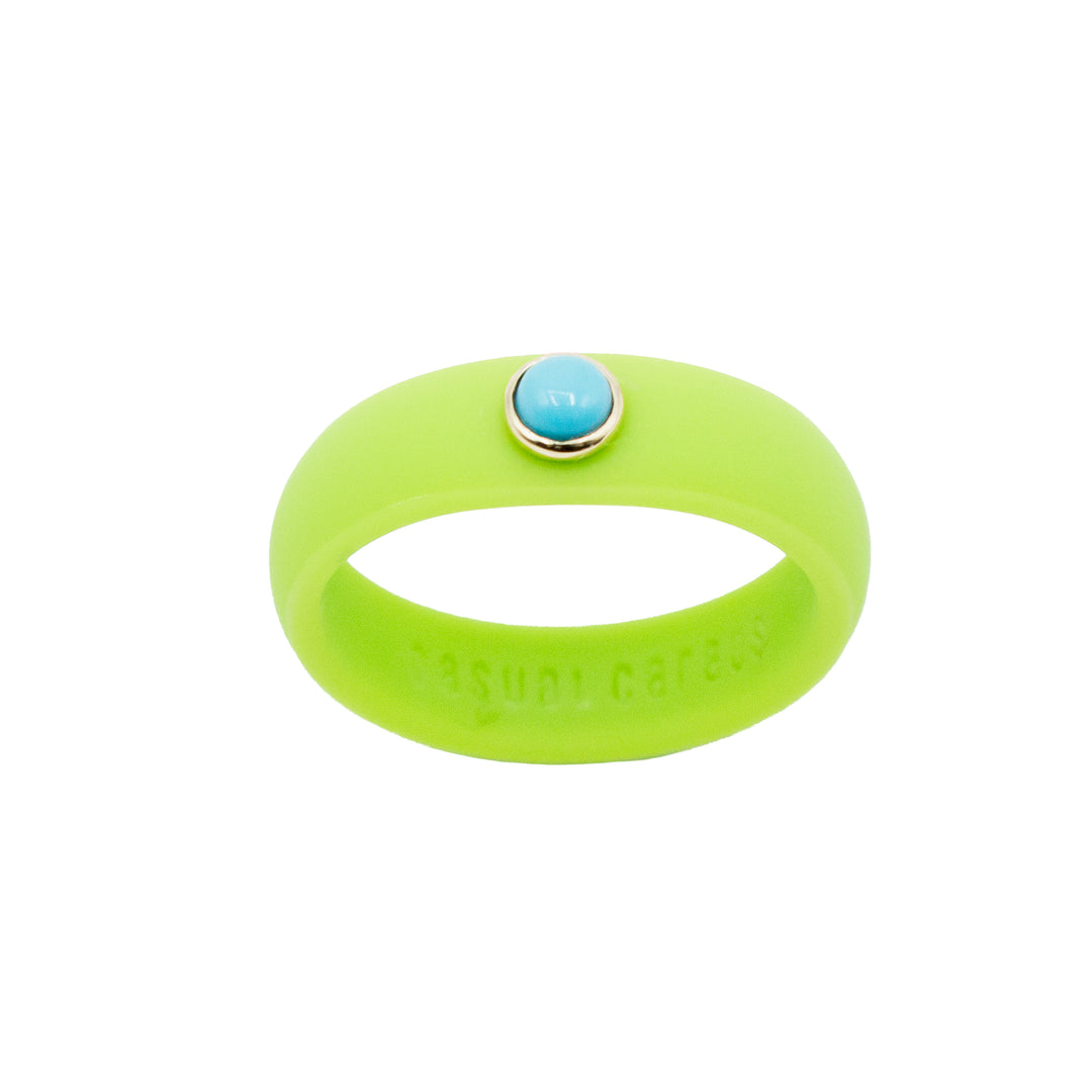 Turquoise Stone Silicone Ring