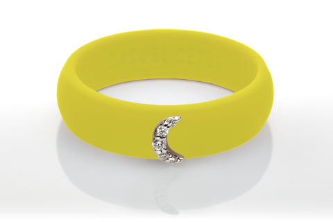 Moon with Diamonds Silicone Ring