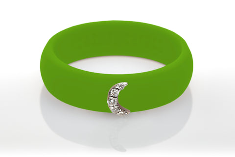Moon with Diamonds Silicone Ring