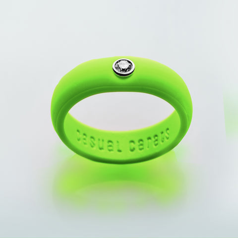 Lime Green Diamond Silicone Ring