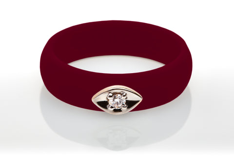 Evil Eye with Diamond Silicone Ring