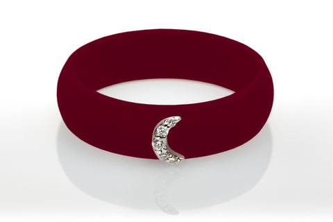 Moon with Diamonds Silicone Ring