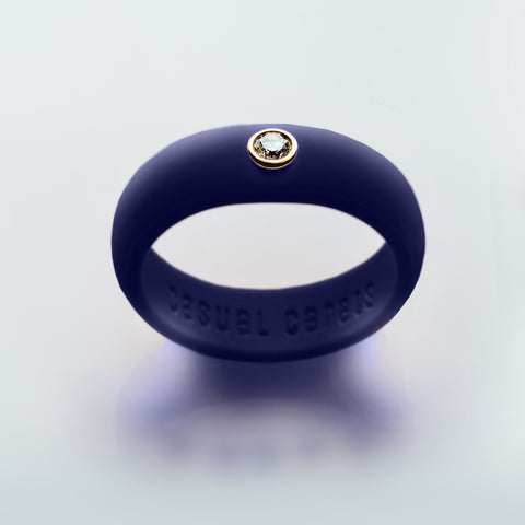 Midnight Blue Diamond Silicone Ring