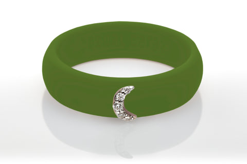 Moon with Diamonds Silicone Ring