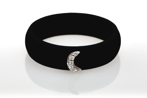 Moon with Diamonds Silicone Ring