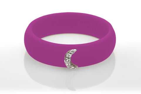 Moon with Diamonds Silicone Ring