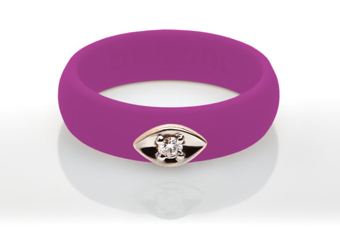 Evil Eye with Diamond Silicone Ring