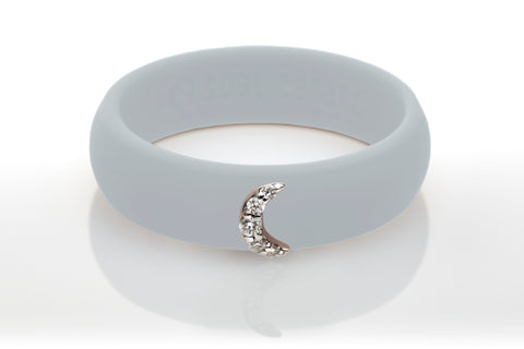 Moon with Diamonds Silicone Ring