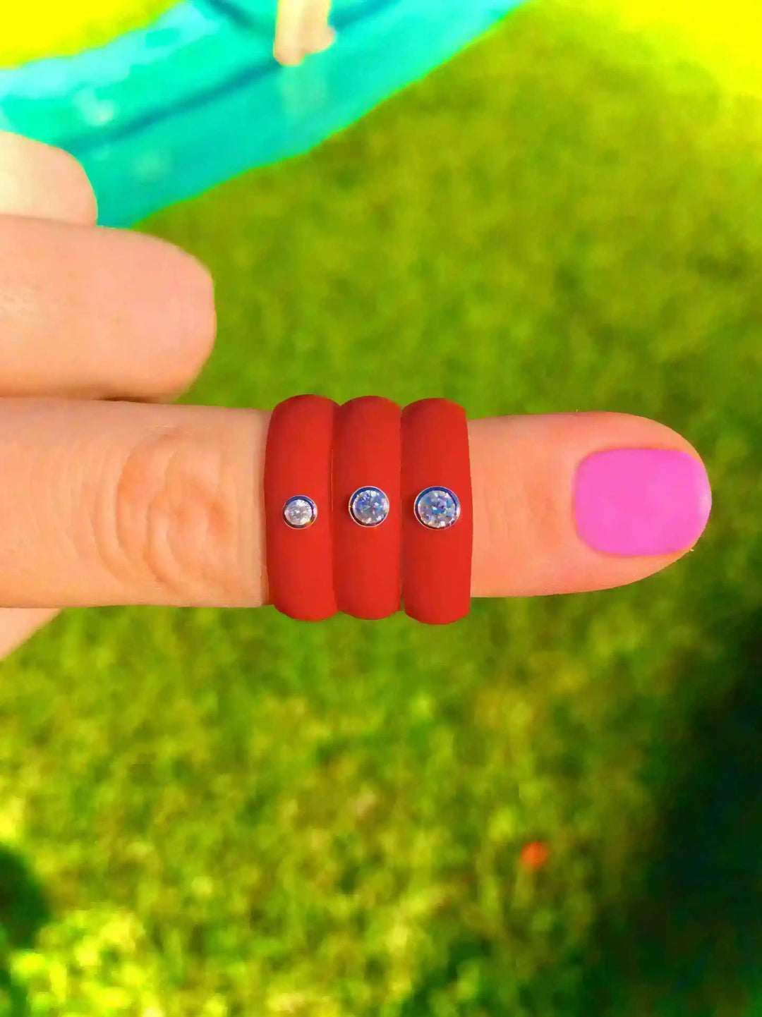 Silicone ring with diamond Clearance