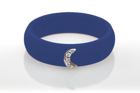 Moon with Diamonds Silicone Ring