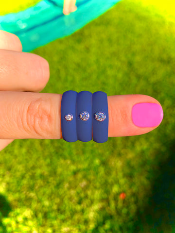 Regal Blue Diamond Silicone Ring