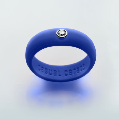 Regal Blue Diamond Silicone Ring