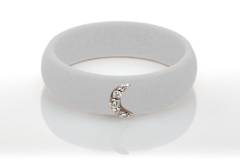 Moon with Diamonds Silicone Ring