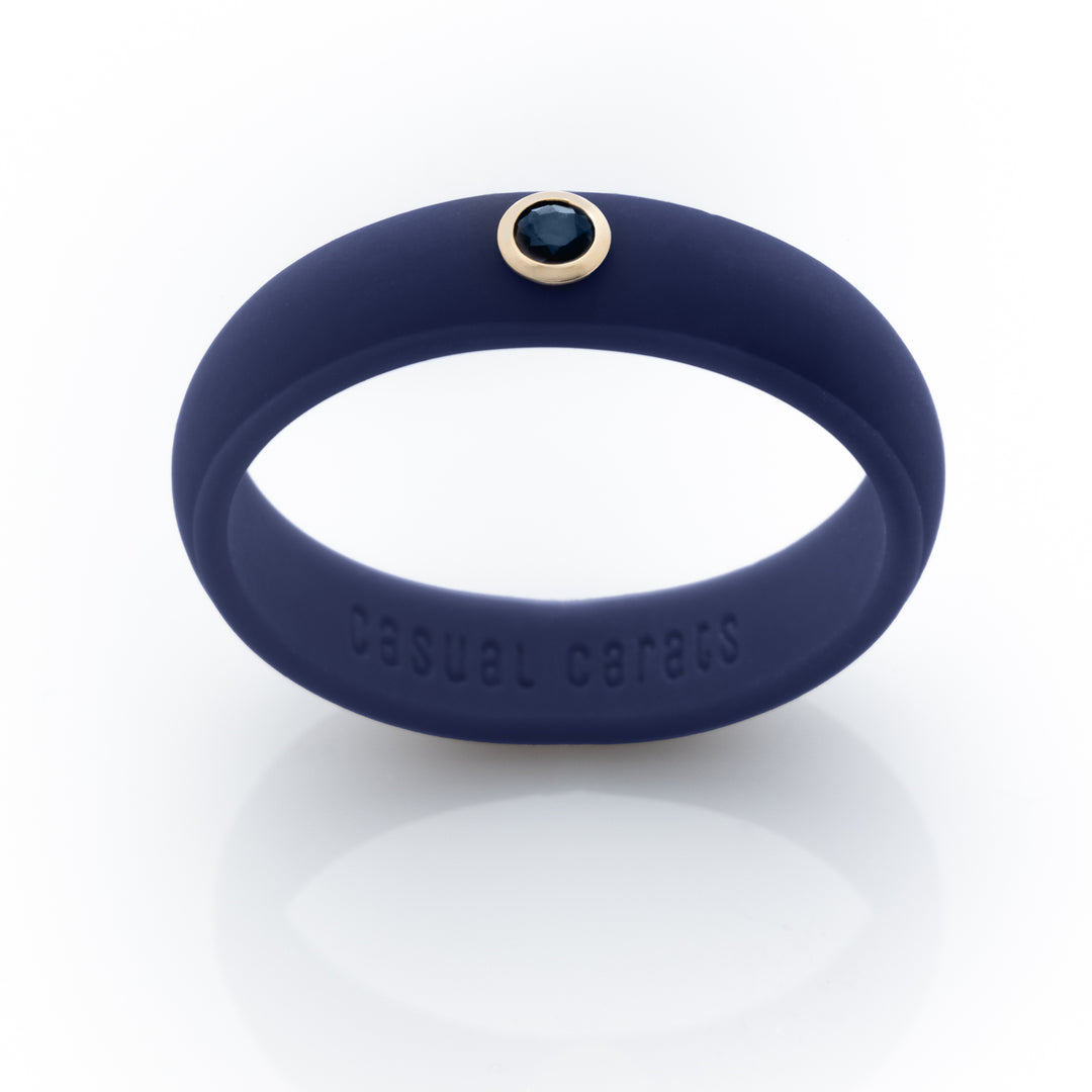 Midnight Blue Sapphire Silicone Ring