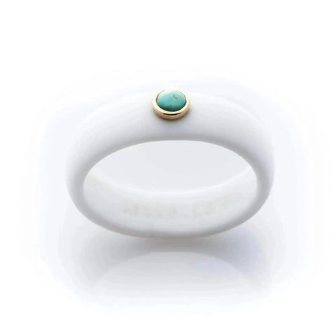 Turquoise Stone Silicone Ring
